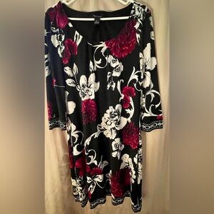 White House Black Market Dress with Magenta Floral Print